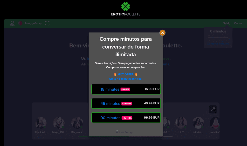 Quanto custa o EroticRoulette
